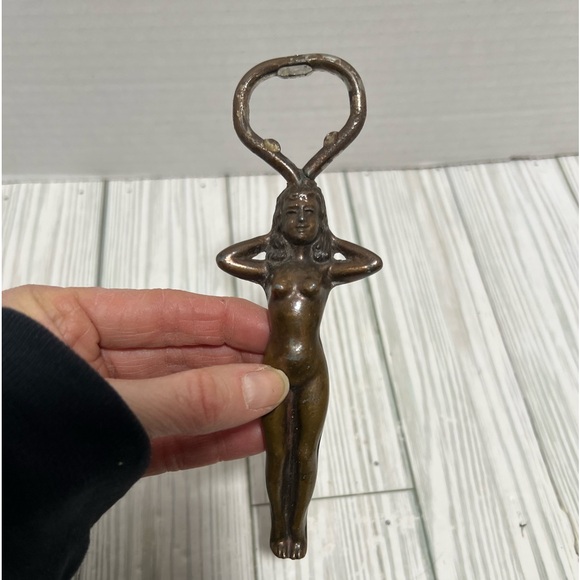 Source Unknown Other - Brass Lady Bottle Opener Women Figure Club Table Decor